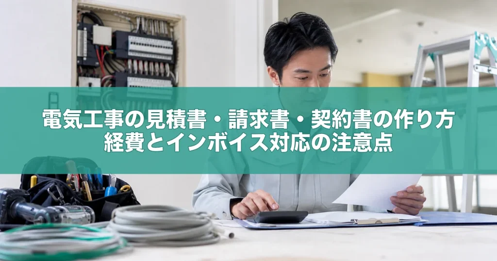 電気工事の見積書・請求書・契約書の作り方｜経費とインボイス対応の注意点