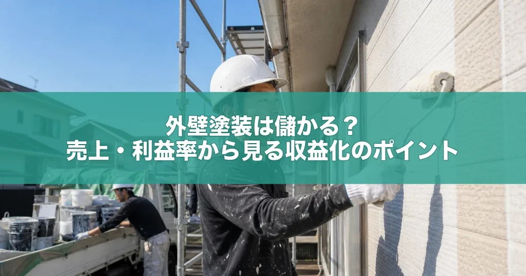 外壁塗装は儲かる？売上・利益率から見る収益化のポイント