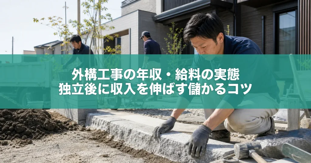 外構工事の年収・給料の実態｜独立後に収入を伸ばす儲かるコツ