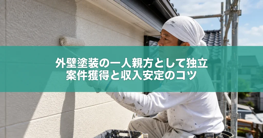 外壁塗装の一人親方として独立｜案件獲得と収入安定のコツ