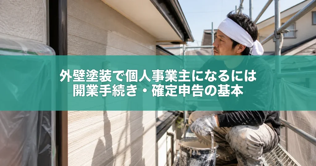 外壁塗装で個人事業主になるには｜開業手続き・確定申告の基本