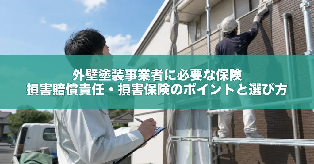 外壁塗装事業者に必要な保険｜損害賠償責任・損害保険のポイントと選び方