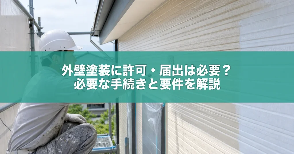 外壁塗装に許可・届出は必要？必要な手続きと要件を解説