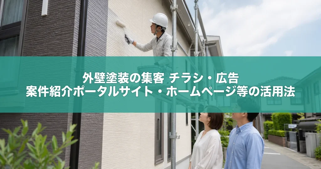 外壁塗装の集客｜チラシ・広告・案件紹介ポータルサイト・ホームページ等の活用法
