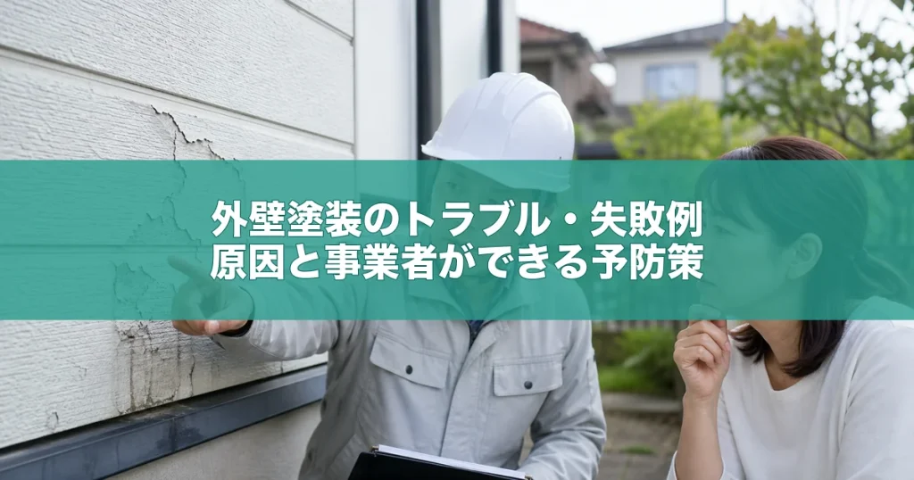 外壁塗装のトラブル・失敗例｜原因と事業者ができる予防策