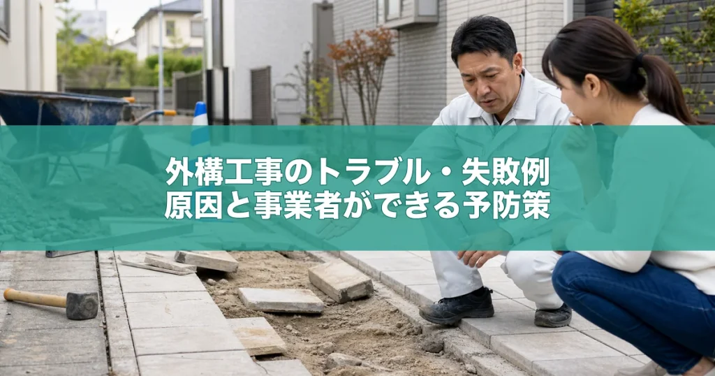 外構工事のトラブル・失敗例｜原因と事業者ができる予防策