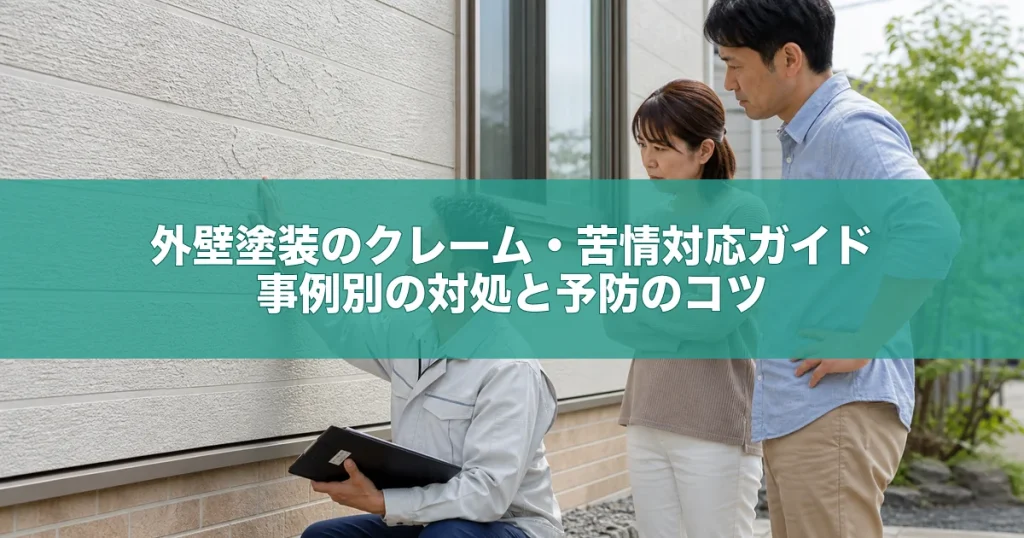 外壁塗装のクレーム・苦情対応ガイド｜事例別の対処と予防のコツ