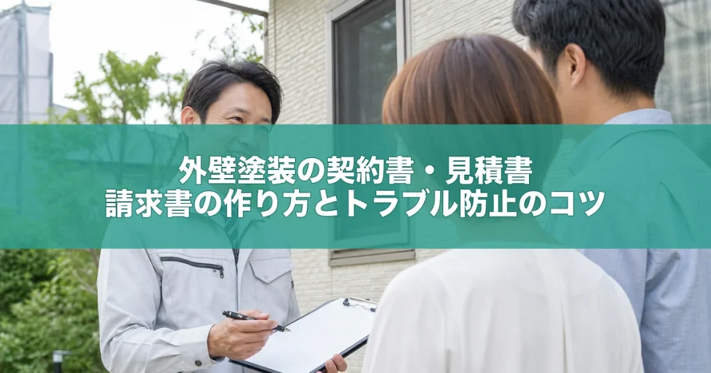 外壁塗装の契約書・見積書・請求書の作り方とトラブル防止のコツ