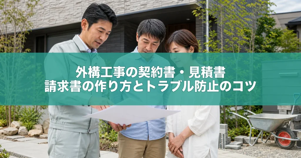 外構工事の契約書・見積書・請求書の作り方とトラブル防止のコツ