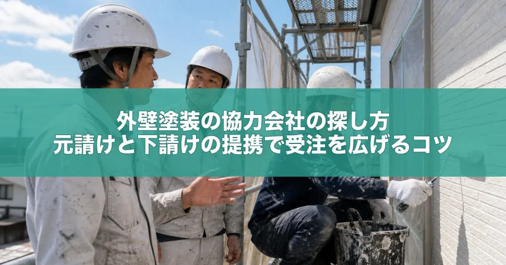 外壁塗装の協力会社の探し方｜元請けと下請けの提携で受注を広げるコツ