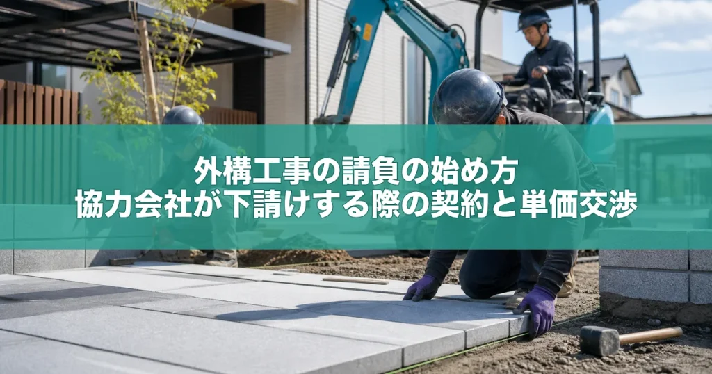 外構工事の請負の始め方｜協力会社が下請けする際の契約と単価交渉