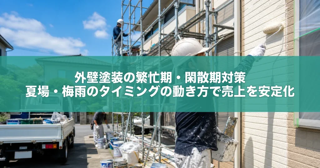 外壁塗装の繁忙期・閑散期対策｜夏場・梅雨のタイミングの動き方で売上を安定化
