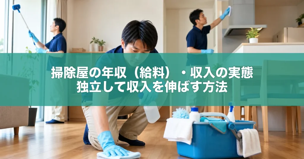 掃除屋の年収（給料）・収入の実態｜独立して収入を伸ばす方法