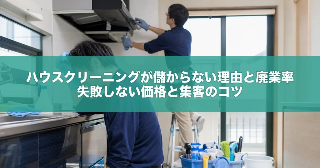 ハウスクリーニングが儲からない理由と廃業率｜失敗しない価格と集客のコツ