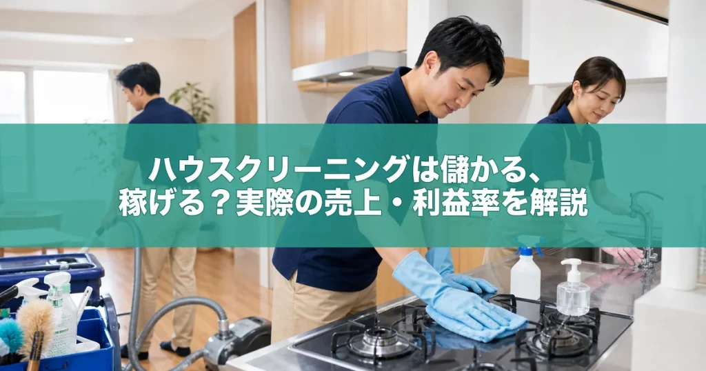 ハウスクリーニングは儲かる、稼げる？実際の売上・利益率を解説