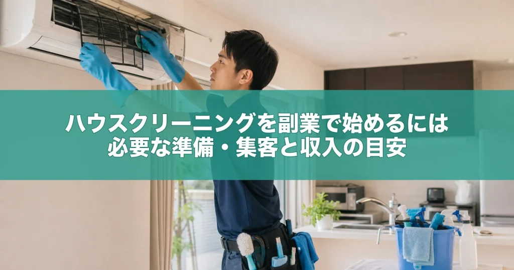 ハウスクリーニングを副業で始めるには｜必要な準備・集客と収入の目安