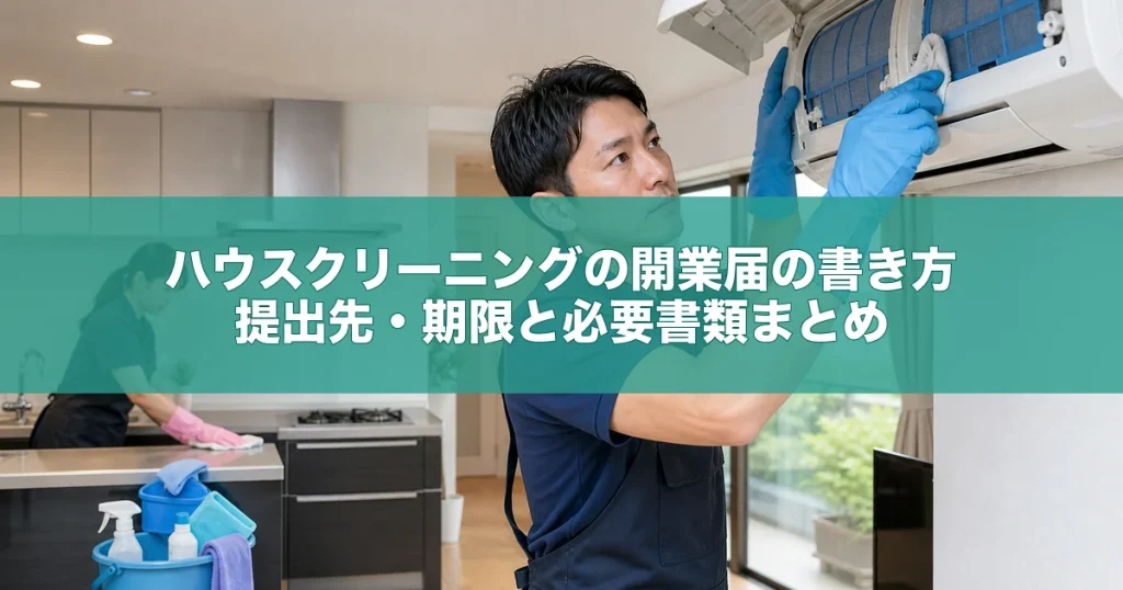 ハウスクリーニングの開業届の書き方｜提出先・期限と必要書類まとめ