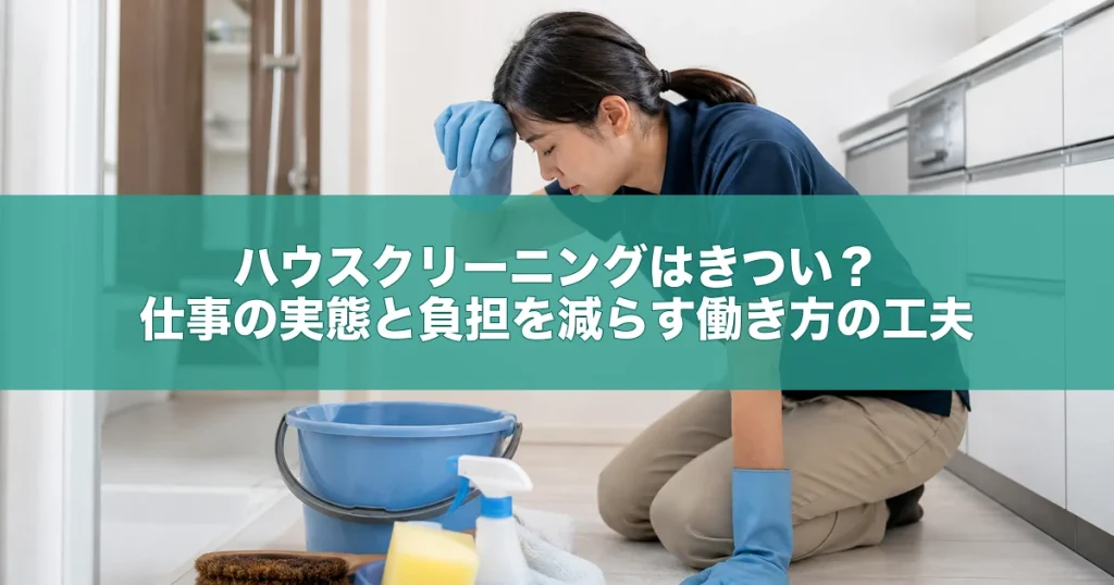 ハウスクリーニングはきつい？仕事の実態と負担を減らす働き方の工夫