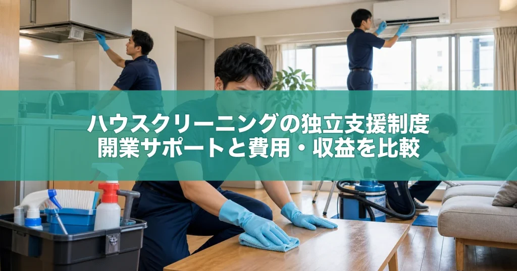 ハウスクリーニングの独立支援制度｜開業サポートと費用・収益を比較