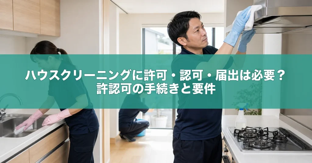 ハウスクリーニングに許可・認可・届出は必要？許認可の手続きと要件