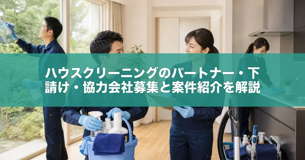 ハウスクリーニングのパートナー・下請け・協力会社募集と案件紹介を解説