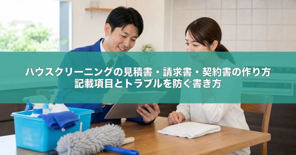 ハウスクリーニングの見積書・請求書・契約書の作り方｜記載項目とトラブルを防ぐ書き方