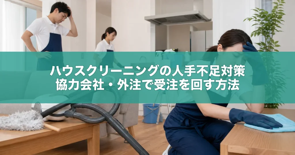 ハウスクリーニングの人手不足対策｜協力会社・外注で受注を回す方法
