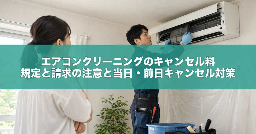 エアコンクリーニングのキャンセル料｜規定と請求の注意と当日・前日キャンセル対策