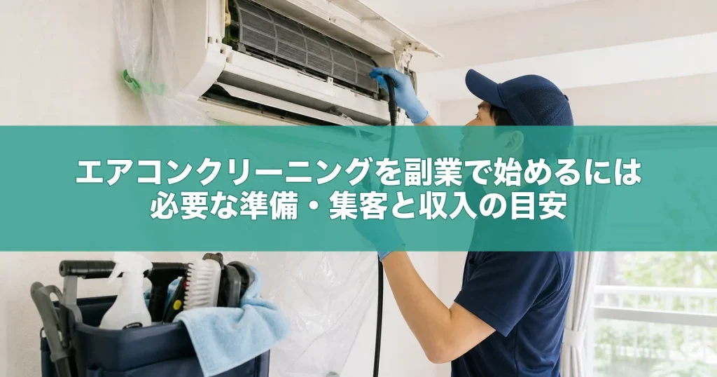 エアコンクリーニングを副業で始めるには｜必要な準備・集客と収入の目安