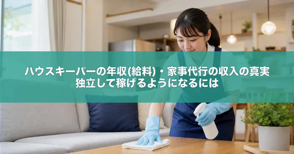 ハウスキーパーの年収(給料)・家事代行の収入の真実｜独立して稼げるようになるには