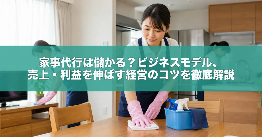 家事代行は儲かる？ビジネスモデル、売上・利益を伸ばす経営のコツを徹底解説