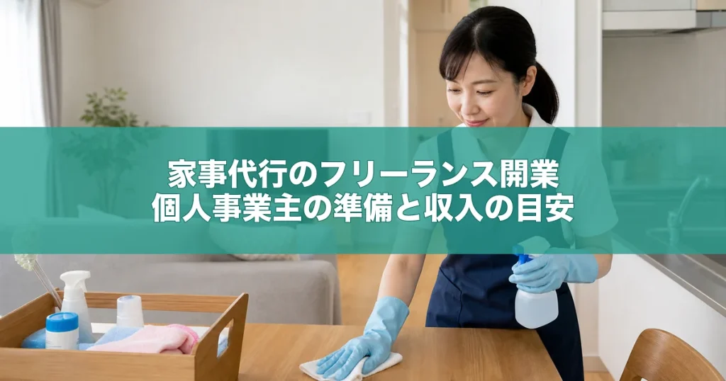 家事代行のフリーランス開業｜個人事業主の準備と収入の目安