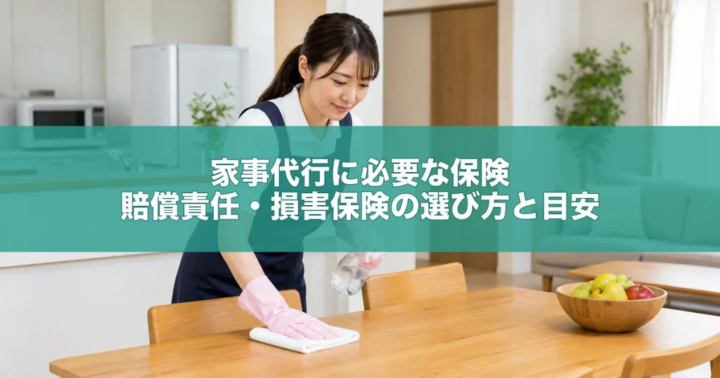 家事代行に必要な保険｜賠償責任・損害保険の選び方と目安