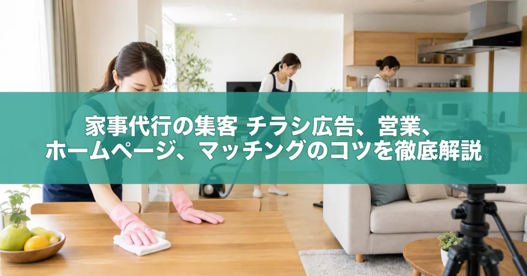 家事代行の集客｜チラシ広告、営業、ホームページ、マッチングのコツを徹底解説