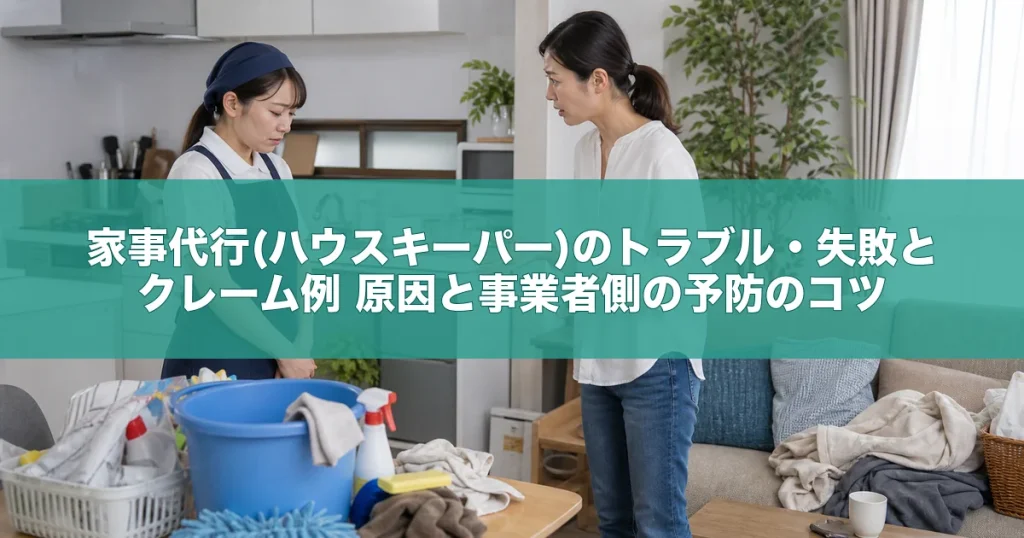 家事代行(ハウスキーパー)のトラブル・失敗とクレーム例｜原因と事業者側の予防のコツ