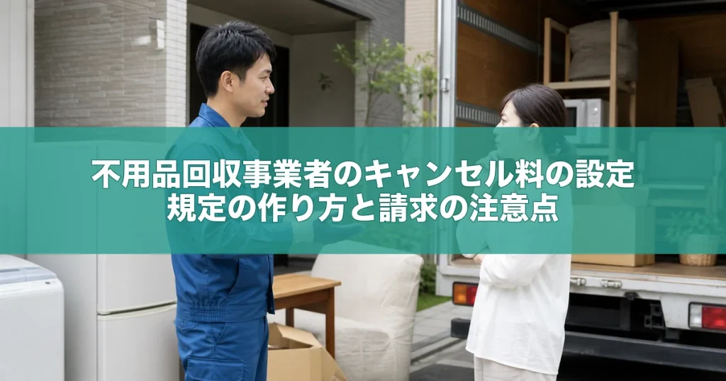不用品回収事業者のキャンセル料の設定｜規定の作り方と請求の注意点