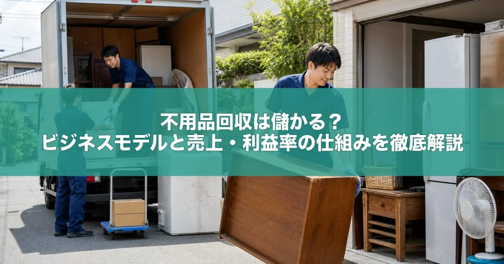 不用品回収は儲かる？ビジネスモデルと売上・利益率の仕組みを徹底解説