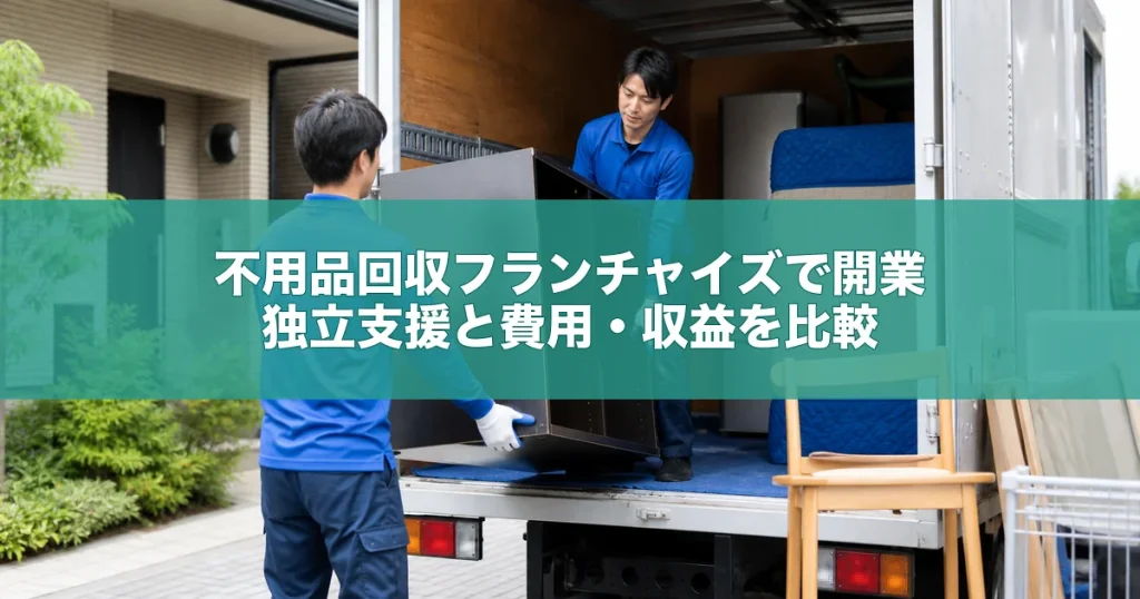 不用品回収フランチャイズで開業｜独立支援と費用・収益を比較