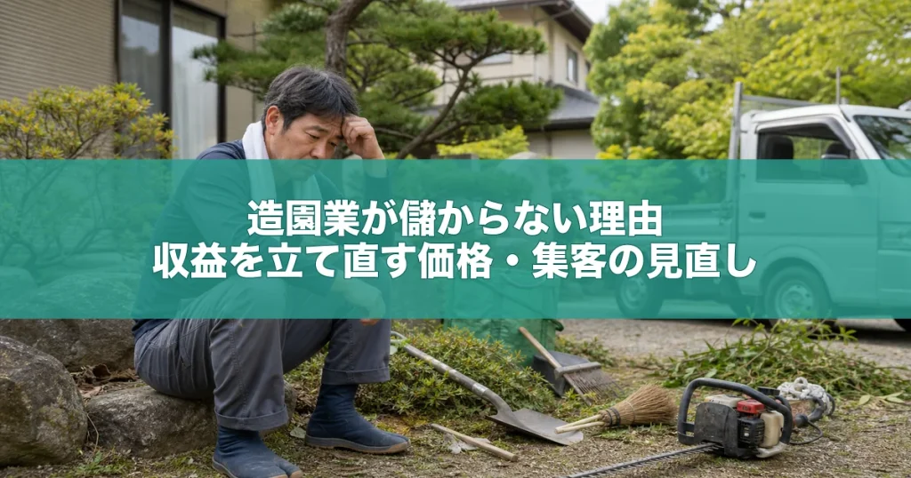 造園業が儲からない理由｜収益を立て直す価格・集客の見直し