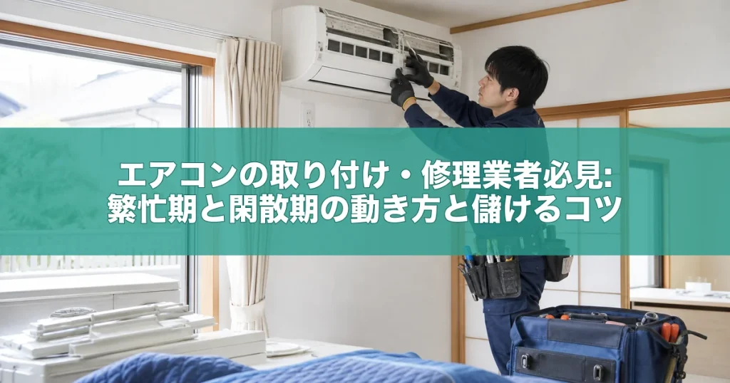 エアコンの取り付け・修理業者必見: 繁忙期と閑散期の動き方と儲けるコツ