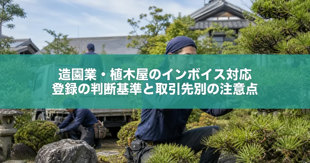 造園業・植木屋のインボイス対応｜登録の判断基準と取引先別の注意点