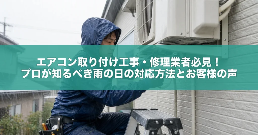 エアコン取り付け工事・修理業者必見！プロが知るべき雨の日の対応方法とお客様の声