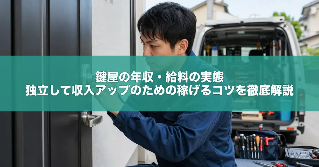鍵屋の年収・給料の実態｜独立して収入アップのための稼げるコツを徹底解説