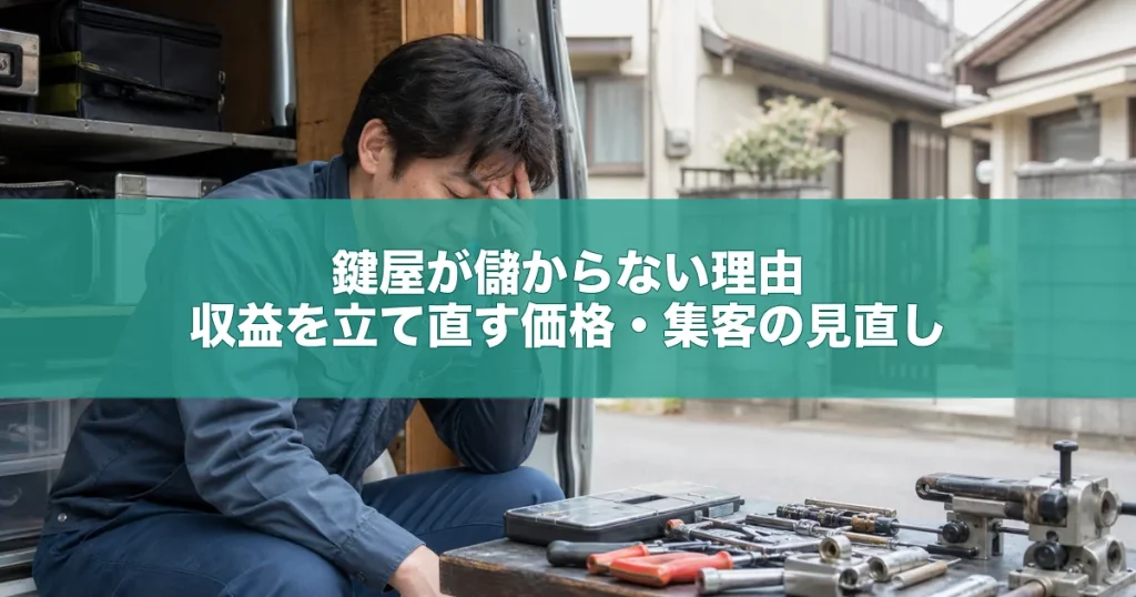 鍵屋が儲からない理由｜収益を立て直す価格・集客の見直し
