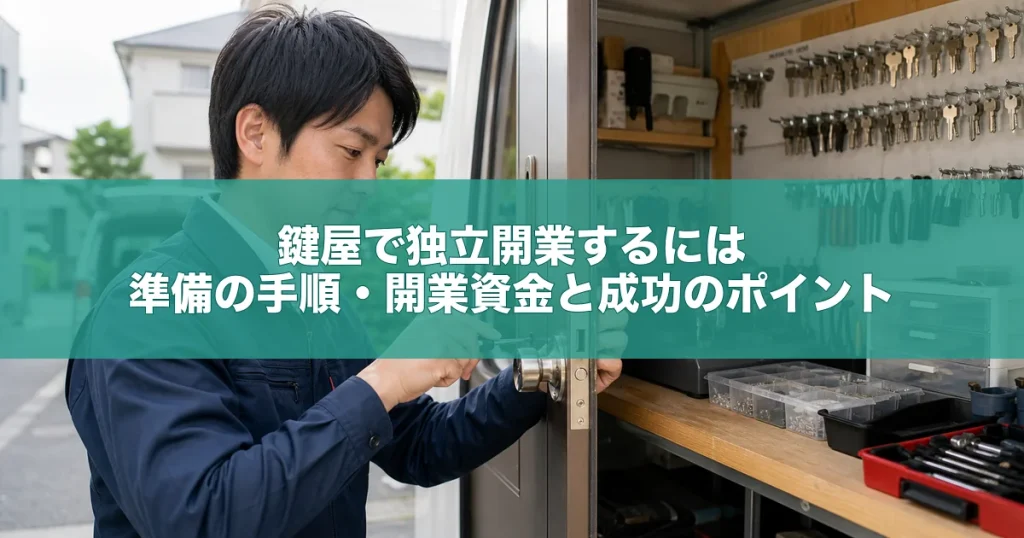 鍵屋で独立開業するには｜準備の手順・開業資金と成功のポイント