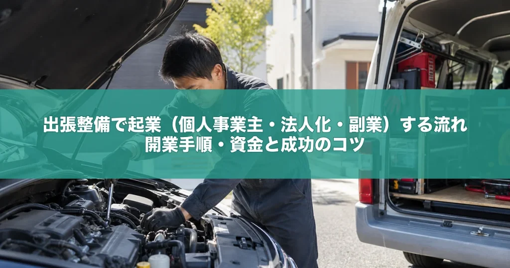 出張整備で起業（個人事業主・法人化・副業）する流れ｜開業手順・資金と成功のコツ