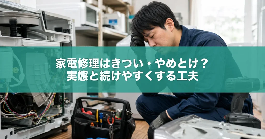 家電修理はきつい・やめとけ？実態と続けやすくする工夫