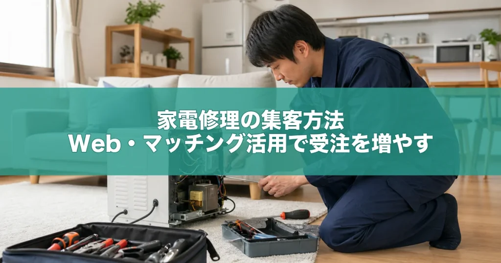 家電修理の集客方法｜Web・マッチング活用で受注を増やす