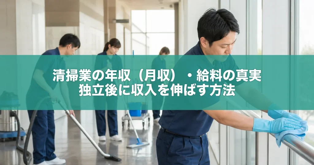 清掃業の年収（月収）・給料の真実｜独立後に収入を伸ばす方法