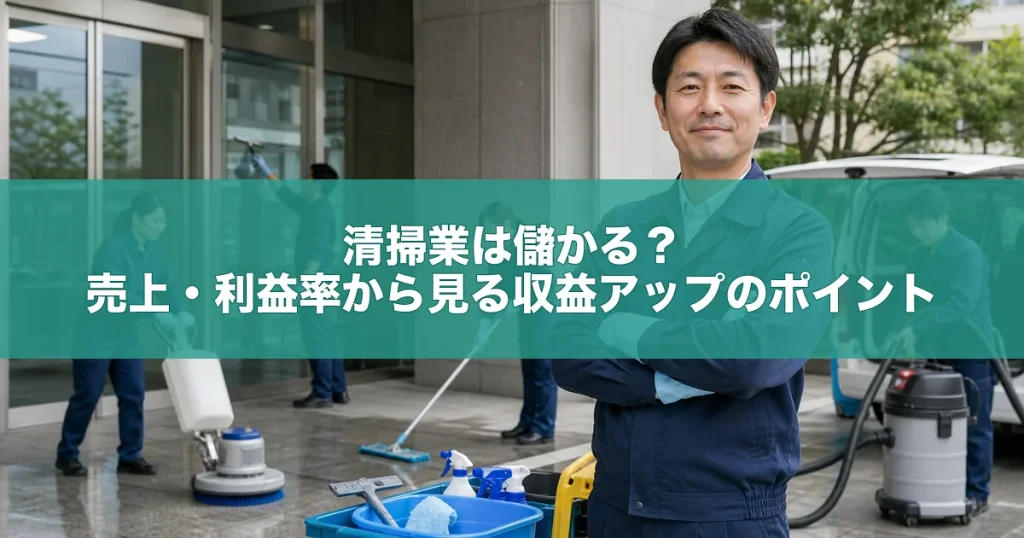 清掃業は儲かる？売上・利益率から見る収益アップのポイント